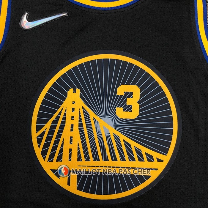 Maillot Golden State Warriors Jordan Poole NO 3 Ville 2021-22 Noir